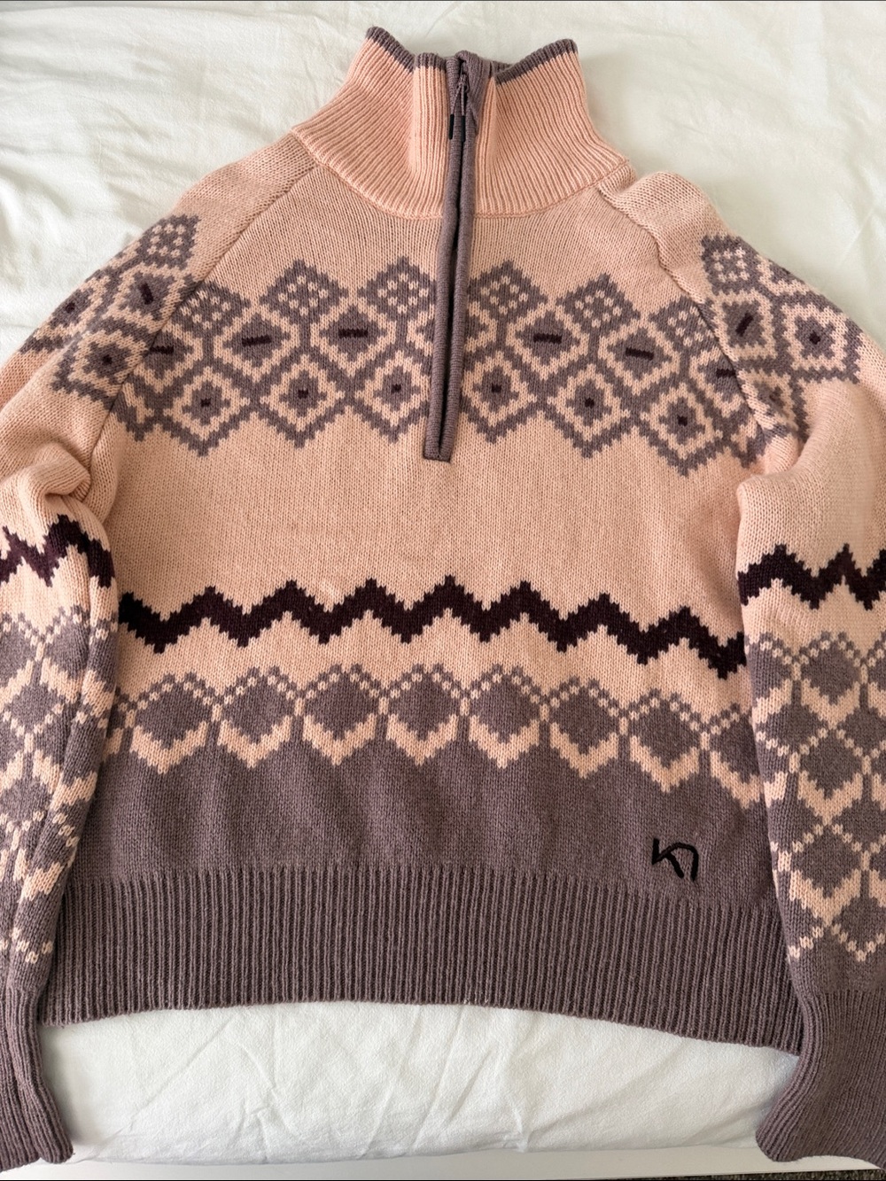 Kari Traa Ribbed Knit Sweater in Dusty Mauve